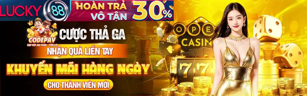 Biểu tượng jackpot lũy tiến khổng lồ với tiền vàng đổ xuống